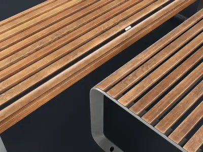 Modern Outdoor Bench 1 PBR Game Ready Low-poly 3D model