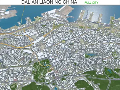 Dalian Liaoning China 130km AI Low-poly 3D model