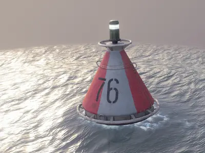 Buoy River RB-4-01 Divide Mark Low-poly 3D model