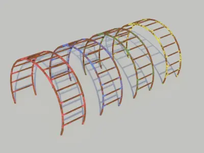Playground Climbing Arch Frame - Low-poly PBR  Low-poly 3D model