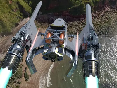 Fully rigged animated Space Fighter 3D model