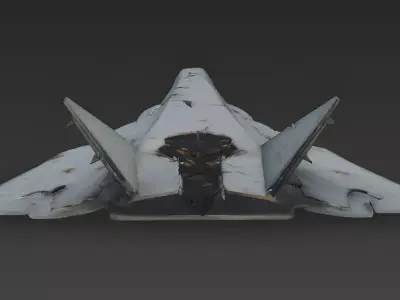 Demolished Stealth Aircraft Hull 3D Model Low-poly 3D model