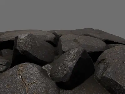 floor rock 5 Low-poly 3D model