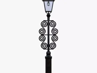 Antique Ornamental Street Lamp Low Poly PBR Low-poly 3D model
