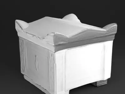 3D Scanned Tombstone - 02 low-poly Low-poly 3D model