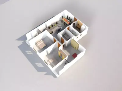 apartment floor plan of Free 3D model