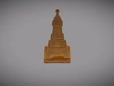 Gold Eiffel Tower Bookend 3D model