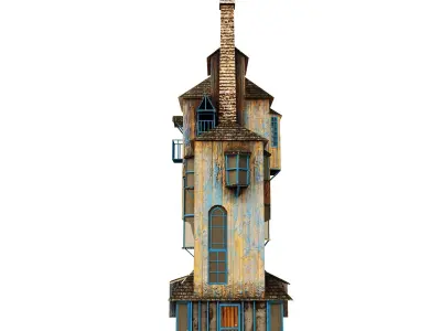 Ron Weasleys house PBR texture Low-poly 3D model