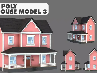 House Model 3 Low-poly 3D model purchase