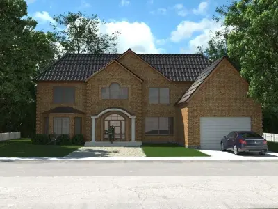 brick house scene 3D model