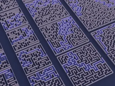 30 Mazes or labyrinths Low-poly 3D model