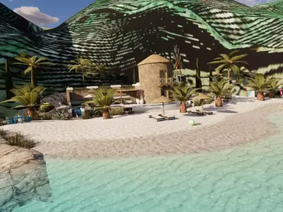 Leisure vacation beach 3D model