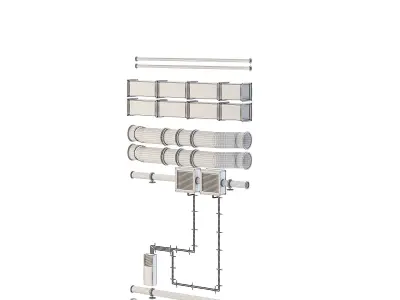Wall Pipes 3D model