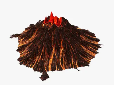 Volcano mountain 3D model