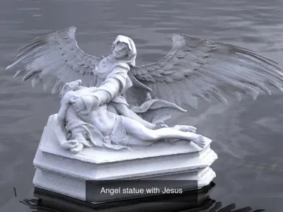 Angelic Female Statues 3D Model Pack
