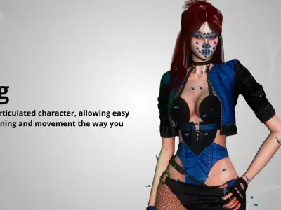 Futuristic Woman - GameReady Low-poly 3D model