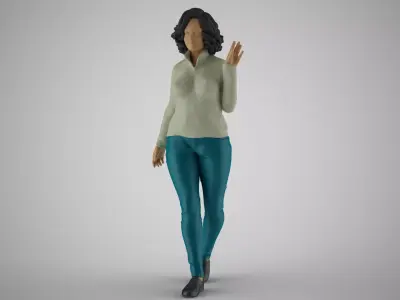Girl Greetings from Afar 3D print model