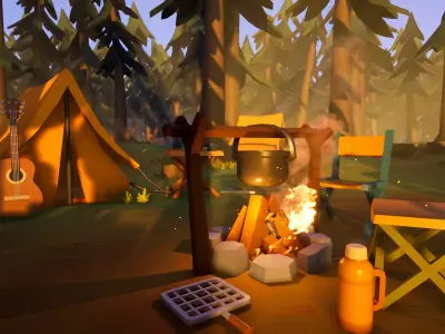 Stylized Camping Pack Low-poly 3D model
