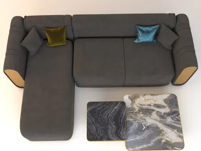 modern bed furniture001 3D model