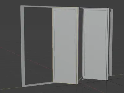 Full Animated Sliding Doors - 4 Panel Free low-poly 3D model