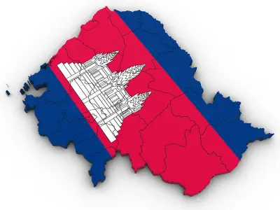3d Political Map of Cambodia 3D model