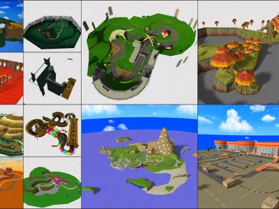 Cartoon - Landscape and Scene Low-poly 3D model