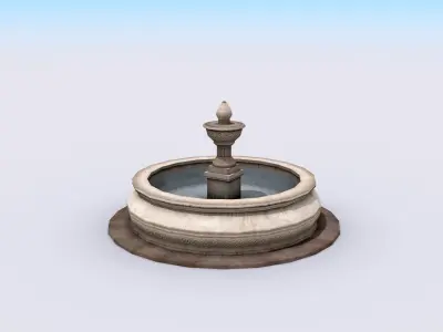 City Fountain Low-poly 3D model