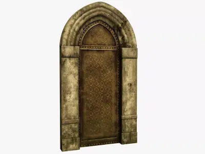 Medieval Door Low-poly 3D model