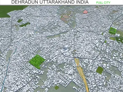 Dehradun Uttarakhand India 30km Low-poly 3D model