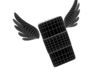 Cartoon Money With Wing V1 005 Low-poly 3D model