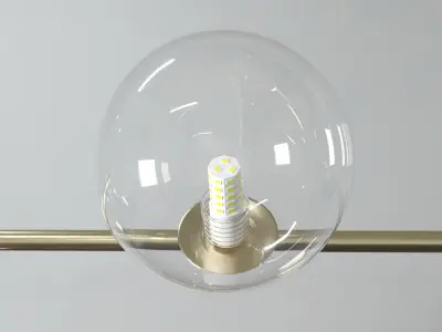 KENDRA Hanging Light black and gold Low-poly 3D model