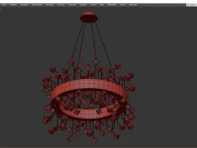 Royalton Round Color Crystal Chandelier Low-poly 3D model