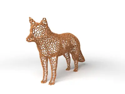 Fox Voronoi Low-poly 3D model