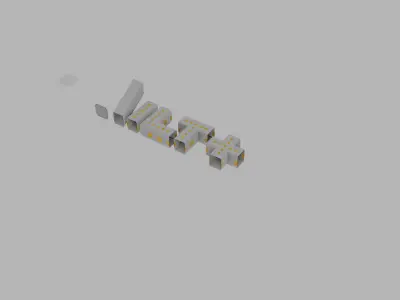 Make your own space station layout - Simple set Low-poly 3D model