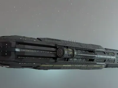 Star Cruiser Highly Detailed SciFi Spaceship with PBR Materials 3D model