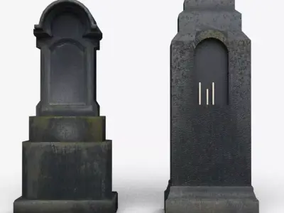 Tombstones black Low-poly 3D model