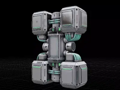 Sci-Fi Power Generator Core Futuristic Energy 3D Model Low-poly 3D model