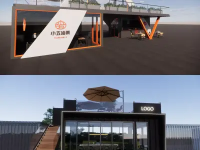 Container coffee shop-11 3D model