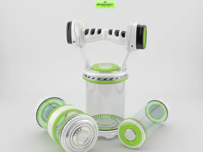 Container futuristic water bottle 3D model