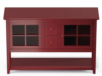 Charlotte Classic Glass Door Storage Buffet 3D model