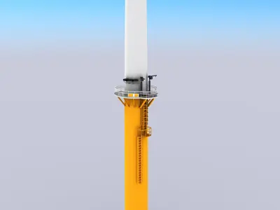 Wind Turbine Low-poly 3D model