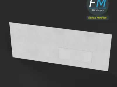 Windowed envelope Low-poly 3D model