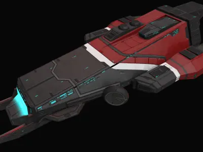 Spaceship Khygun PBR Low-poly 3D model