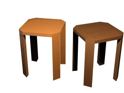 Wood stools 3D model