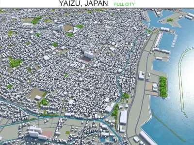Yaizu Japan 25km Low-poly 3D model