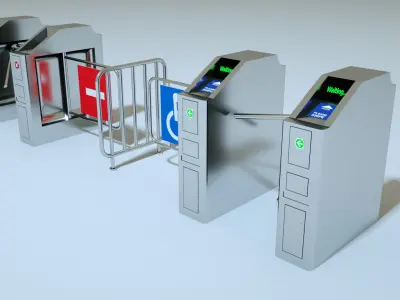 Entrance  Turnstile Gate 3D model 3D model