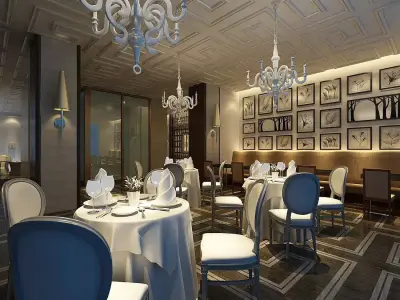 Business Restaurant - Coffee - Banquet  215 3D model