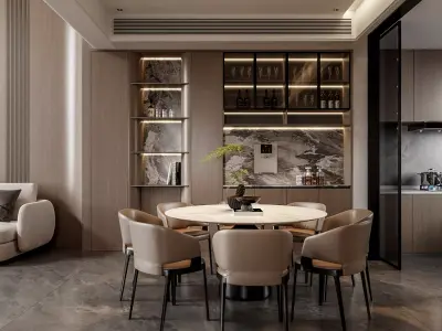   villa interior scenes 3D model