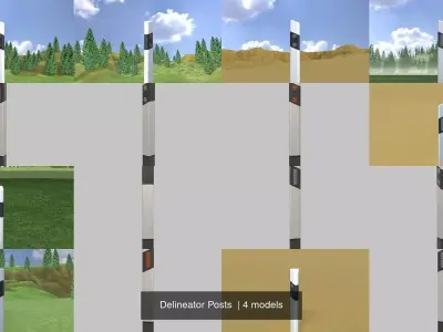 Delineator Posts  3D Model Pack