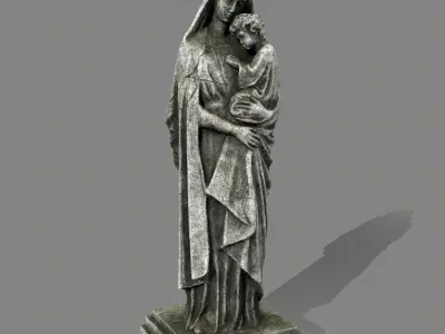 Woman  Statue Low-poly 3D model